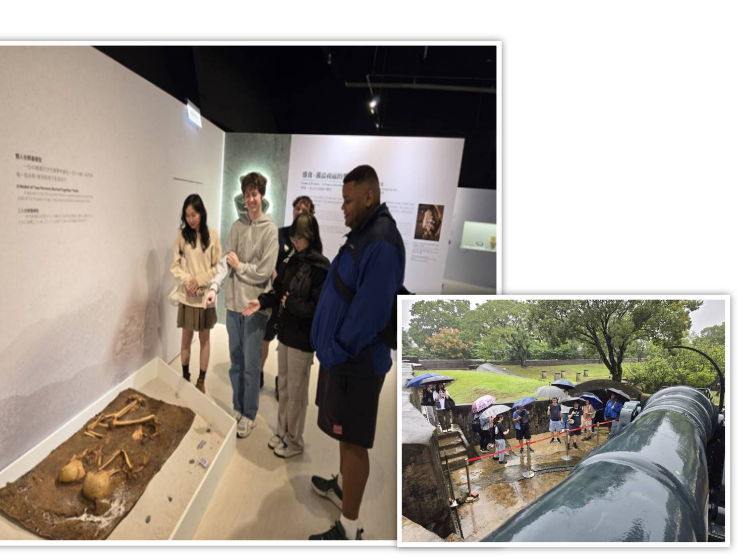 IMAS students visit the human skeletal remains at the Shihsanhang Museum and the German-made cannons used by Qing soldiers